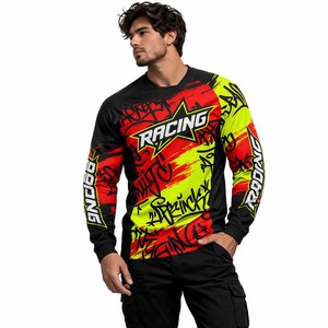 เสื้อเจอร์ซีย์จักรยานเสือภูเขาแขนยาวสำหรับผู้ชายขายส่ง  ชุดขี่จักรยานแบบกำหนดเองได้ เสื้อเจอร์ซีย์ดาวน์ฮิลล์ Mtb - Product Image 4