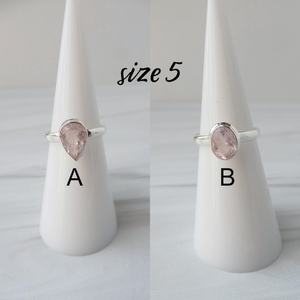 Morganite <b>Ring</b> Sterling Silver Pink Faceted Morganite <b>Ring</b> March Birthstone Jewelry Elegant Gift For Her <b>Adjustable</b> <b>Ring</b> - Product Image 3