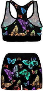 Conjunto de Shorts de Yoga para Mujer de Alta Calidad, 2 Piezas, Diseño Único con Estampado Medio, Shorts de Gimnasio de Tela Suave, Transpirable, Ligero, Tallas Grandes - Product Image 2