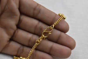 สร้อยข้อมือลายดอกไม้ทองเหลืองชุบทองเครื่องประดับมือและข้อมือสำหรับงานแต่งงานและปาร์ตี้ผู้หญิงของขวัญเครื่องประดับ - Product Image 3