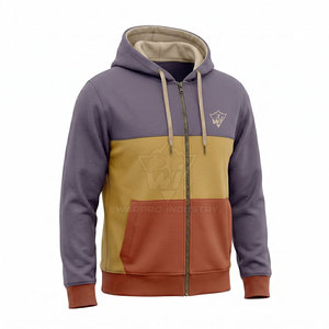 Wholesale Men Zipper <b>Hoodies</b> With Comfortable Full Zip Front Kangaroo Ribbed Cuffs Soft Fleece Fabric Custom Apparel - Product Image 4