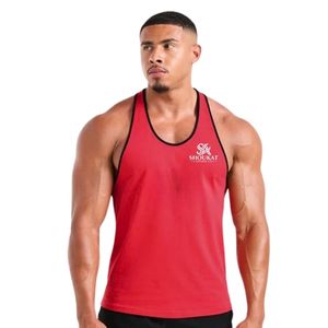 <b>Mens</b> <b>Red</b> Racerback Tank Top Gym Workout <b>Vest</b> Athletic Fitness Training Bodybuilding Sportswear Sleeveless Running Activewear - Product Image 1