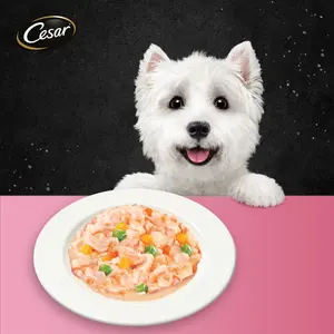 CESAR Nourriture humide pour chien adulte 70g Poulet Surimi & Légumes Délicieux Fruits de mer Repas de légumes pour chiens avec série d'aliments humides - Product Image 5
