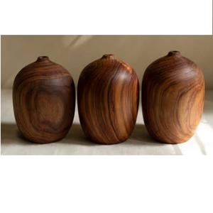 Florero de Madera de Mango Tallado a Mano, Decoración de Mesa para Sala de Estar u Oficina, Regalos y Uso al por Mayor, Florero de Madera Ecológico - Product Image 1