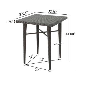 Tavolo da Bar Quadrato in Vimini da Esterno 32 Pollici - Product Image 5