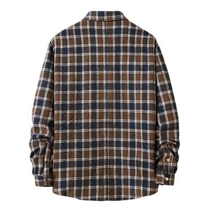 2026 Stylish Flannel Shirt Men's Plaid Long Sleeve Button Down Casual <b>Brushed</b> Cotton Customized Color Design High Quality - Product Image 5