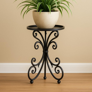 Support de plante décoratif haut pour une utilisation en intérieur et en extérieur |   Support de pot de fleurs en fer et table d'appoint de jardin en métal - Product Image 1