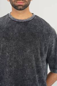 T-shirt homme délavé à l'acide, coupe ample, en coton vieilli, style vintage - Product Image 4