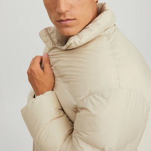 Men's <b>Warm</b> Fashionable New Design Down Puffer Jacket with Stand Collar Zip-Up Winter Custom Logo OEM Service - Product Image 4