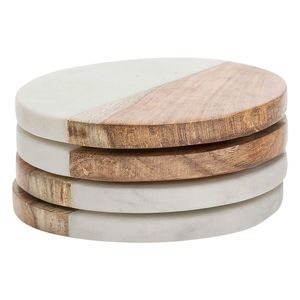 Modern Minimalist Natural Stone Marble Carved <b>Coaster</b> Set Engraved <b>Drink</b> <b>Coasters</b> for Coffee Tables & Bars By Handmade C - Product Image 6