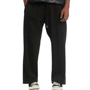 Pantalones anchos para hombre al por mayor, corte recto, cintura elástica con cordón, bajo abierto, estilo casual urbano, OEM ODM, venta al por mayor - Product Image 1