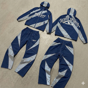 Conjunto Deportivo Informal Personalizado, Chaqueta Cortavientos y Pantalones de Chándal, 2 Piezas, para Gimnasio y Fitness, Resistente al Viento, Tallas Grandes, Chaquetas para Hombre - Product Image 2