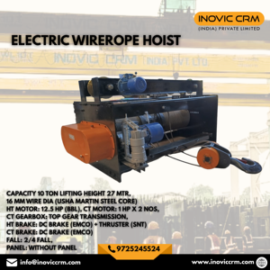 Palans électriques à câble robustes INOVIC CRM 10 tonnes avec chariot de levage |   Protection IP65, construction métallique durable et robuste - Product Image 1