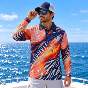 Custom Athletic Fit Fishing <b>Polo</b> <b>Mens</b> Fishing <b>Polo</b> Shirts Sublimated Fishing <b>Polo</b> for Fishing Tournament Teams - Product Image 5