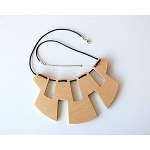 Collier en bois artisanal de style luxueux pour femmes, accessoires de mode en cristal - Product Image 4