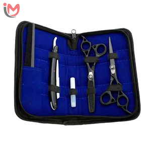 Home Hair Cutting Kit Salon Scissors Set with Shaving Razor and Comb Sharp Stainless Steel <b>Blade</b> Lightweight Steel Handle OEM - Product Image 4