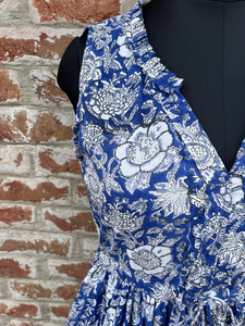 Robe indienne en coton imprimée à la main, 100% coton, tunique brodée florale, style décontracté, longue robe maxi, prix usine - Product Image 4