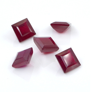 Rubis naturels de Bangkok, carrés calibrés de 7 mm, pierres précieuses de rubis naturelles facettées, prêtes à l'emploi pour la création de bijoux - Product Image 4