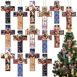 Pine <b>Wood</b> <b>Nativity</b> Scene Ornaments Wholesale | Handcrafted Religious Figurines <b>Set</b> - Product Image 1