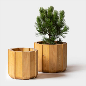 Jardinière en bois de chêne massif faite à la main, pot de fleurs décoratif moderne pour intérieur, design vintage, support pour plantes à prix raisonnable - Product Image 2