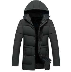 Puffer <b>Jacket</b> Custom Logo Winter Men's Puffer <b>Jackets</b> Plus Size Shiny Solid Color Nylon Warm Oversize Casual Style - Product Image 4