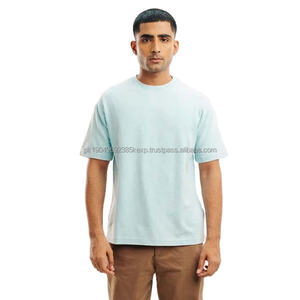 Camiseta de Hombre con Logotipo Personalizado, 100% Algodón, Tejida, de Alta Calidad, Color Sólido, Cuello Redondo, Estilo Casual, Talla Grande - Product Image 1