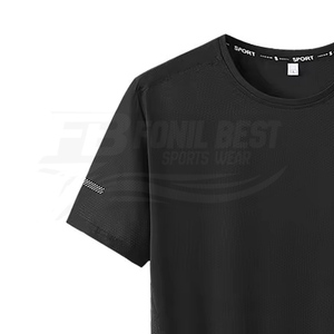 T-shirt décontracté à manches courtes pour homme, grande taille, été, fin, uni, anti-boulochage, séchage rapide, col rond, en tissu tricoté 180 grammes, vierge, taille US - Product Image 3