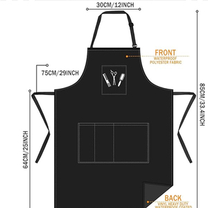 Tablier de Barbier Antistatique, Tissu Imperméable Noir, Impression de Logo Personnalisé, Anti-adhérent aux Cheveux, Service OEM - Product Image 2