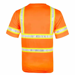 Wholesale 260 Grams High Visibility Reflective Men's T-Shirt OEM Traffic Safety Clothing with Safety Reflective Reflector - Product Image 2