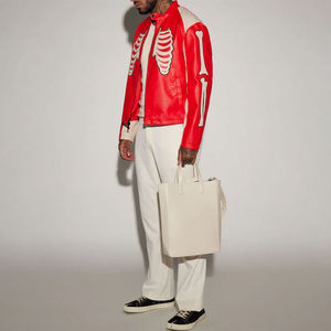 Best Heavyweight <b>Jacket</b> Supplier High Quality Biker Printed Skull Boxy <b>Jackets</b> Genuine <b>Leather</b> Motocross Red Bomber <b>Jackets</b> - Product Image 5