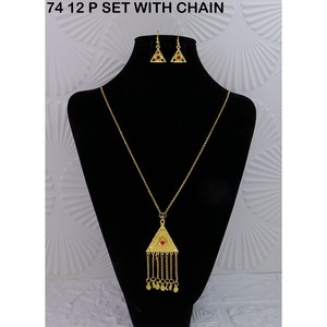 ชุดสร้อยคอจี้ห้อยทรงเจลาห์เคลือบทองสวยงาม สไตล์ชาติพันธุ์ ชุดเครื่องประดับโลหะผสมทอง สร้อยคอสำหรับผู้หญิง เครื่องประดับแฟชั่น - Product Image 6