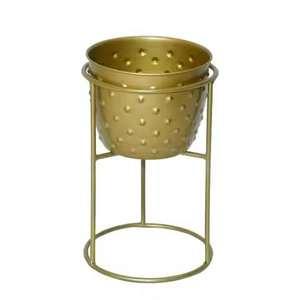 Macetero de metal con acabado dorado al por mayor para decoración de interiores de lujo a precio económico - Product Image 3