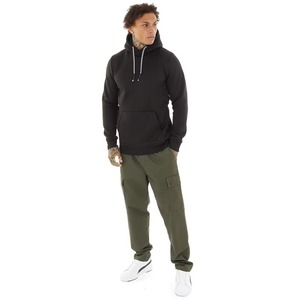 Sudadera con capucha personalizada para hombre, de algodón grueso, estilo pullover, OEM, ropa urbana, moda de invierno, venta al por mayor, negra - Product Image 1