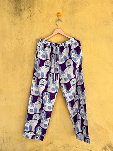 Conjunto de Pijama de Algodón Estilo Bohemio, Manga Larga, Suave, Tejido, Informal, con Cuello Camisero para Mujer - Product Image 3