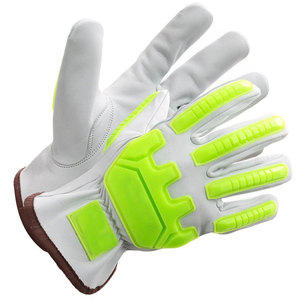 Guantes de Trabajo Resistentes de Cuero con TPR, Diseñados para Protección Contra Impactos y Control del Agarre para Trabajadores Hombres - Product Image 1