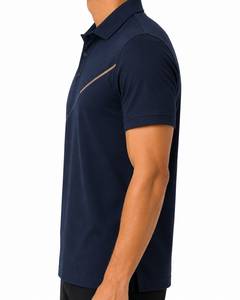 Polo pour homme urbain, style minimaliste, logo personnalisé, manches courtes, polo en piqué, couleur unie, décontracté, tricoté, coupe classique - Product Image 3