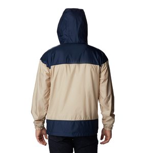 Men's Hooded Windproof Color Blocking <b>Jacket</b> Casual Spring Outerwear Zipper Front Beige Navy Polyester - Product Image 2