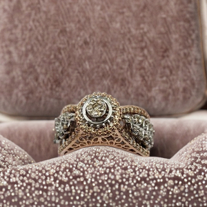 Bague en or rose certifiée IGI pour femme, diamant naturel taille brillant, plaqué rhodium, style ethnique pour les fêtes et les mariages - Product Image 2