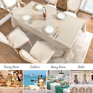 Tovaglia Rettangolare 8 Piedi Effetto Lino 60x120 Pollici Resistente alle Macchie e alle Pieghe Lavabile in Poliestere Copritavolo Decorativo - Product Image 2