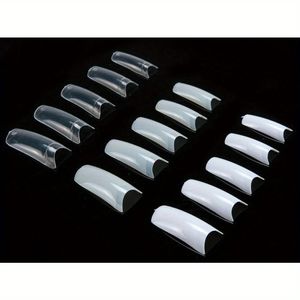 500/1000 Punte per Unghie Finte Rettangolari Trasparenti Stile Francese, Collezione di Unghie Artificiali - Product Image 3