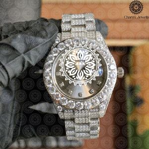 Reloj de Cuarzo Analógico Redondo con Incrustaciones de Diamantes para Mujer, de Lujo, de Acero Inoxidable, 38 mm, con Cierre Plegable, Charm_Jewells - Product Image 3