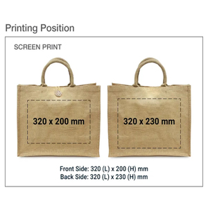 Jute Tote Bag Foldable Reusable Eco-Friendly Customizable for Outdoor Travel - Product Image 3