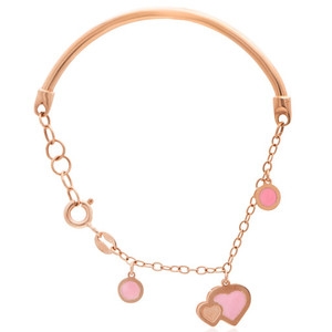 Pulseras de Cadena de Oro 18k al por Mayor para Niños, Certificadas SGL, Brazaletes Religiosos Infantiles, Joyería Personalizada con Diamantes CZ Brillantes Redondos de Fábrica - Product Image 2