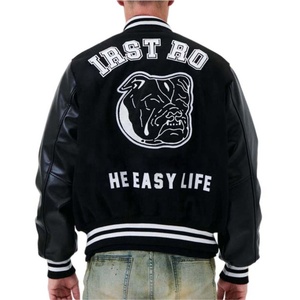 OEM-chaqueta vintage de lana 100% para hombre, Cazadora Bomber con bordado de chenilla para invierno - Product Image 4