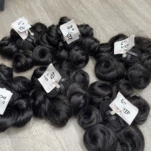 Virgin Vietnamese Hair LINU Brand Super Quality Fast Curl Natural Color <b>Silky</b> Machine Double Weft Weaving - Product Image 3