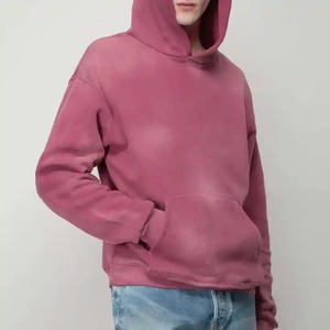 Sweat à capuche homme 100% coton personnalisé, coupe classique, vintage délavé à l'acide, épaules tombantes, effet soleil éclairé, écologique, respirant, en molleton - Product Image 6