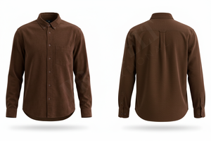 Chemise habillée sur mesure en laine boutonnée pour homme, manches longues, coupe ajustée, décontractée, personnalisable, vente en gros - Product Image 2