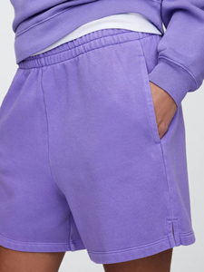 Top Quality 100% Cotton Women's Shorts Custom Silk Screen Logo Printed Breathable 300gsm Eco-Friendly Quick Dry Solid Shorts - Product Image 3