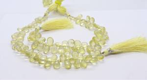 ลูกปัดควอตซ์เลมอนธรรมชาติทรงหยดน้ำเจียระไน ขนาด 7x11 มม. ความยาว 8 นิ้ว - Product Image 6