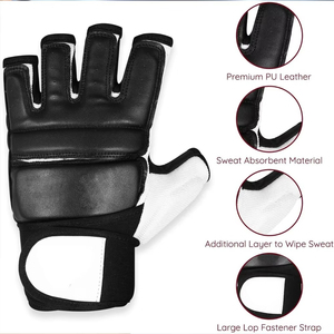 Gants de MMA rembourrés épais - Mitaines de grappling respirantes en maille avec double protection des poignets - Logo personnalisé Professionnel Martial - Product Image 5